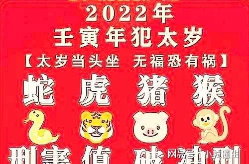 2022年（壬寅年）生肖虎、猴、蛇、猪、鸡属相皆犯太岁
